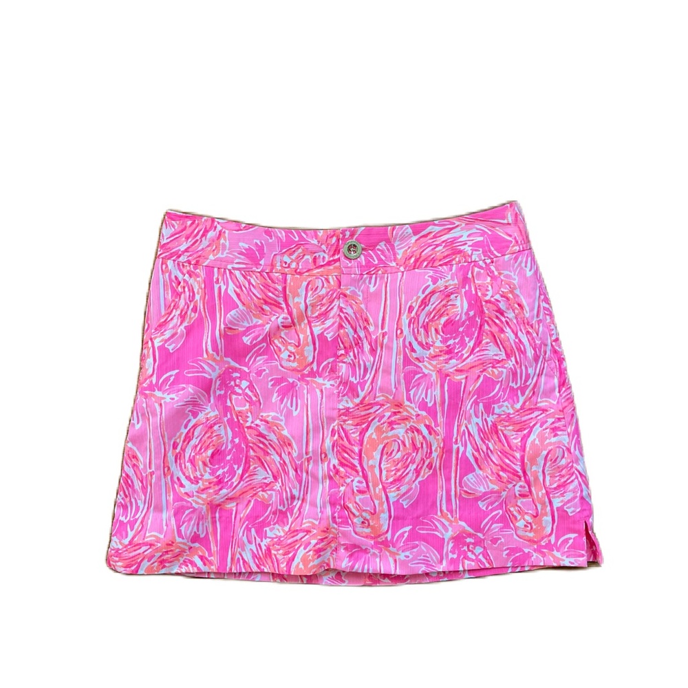 Lilly Pulitzer Mini Skirt with Build-in Shorts Pink Flamingo